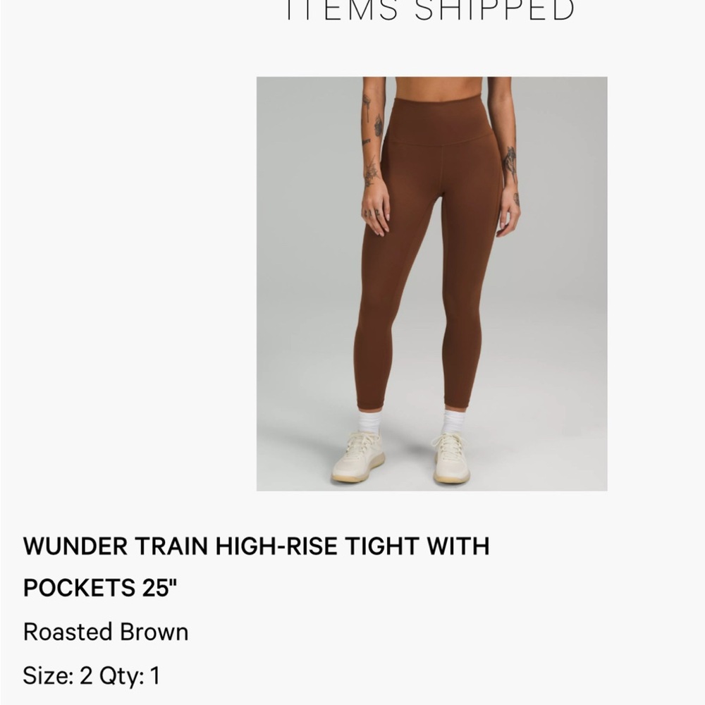 Lululemon size 2 Wunder Train with Pockets - Roasted Brown